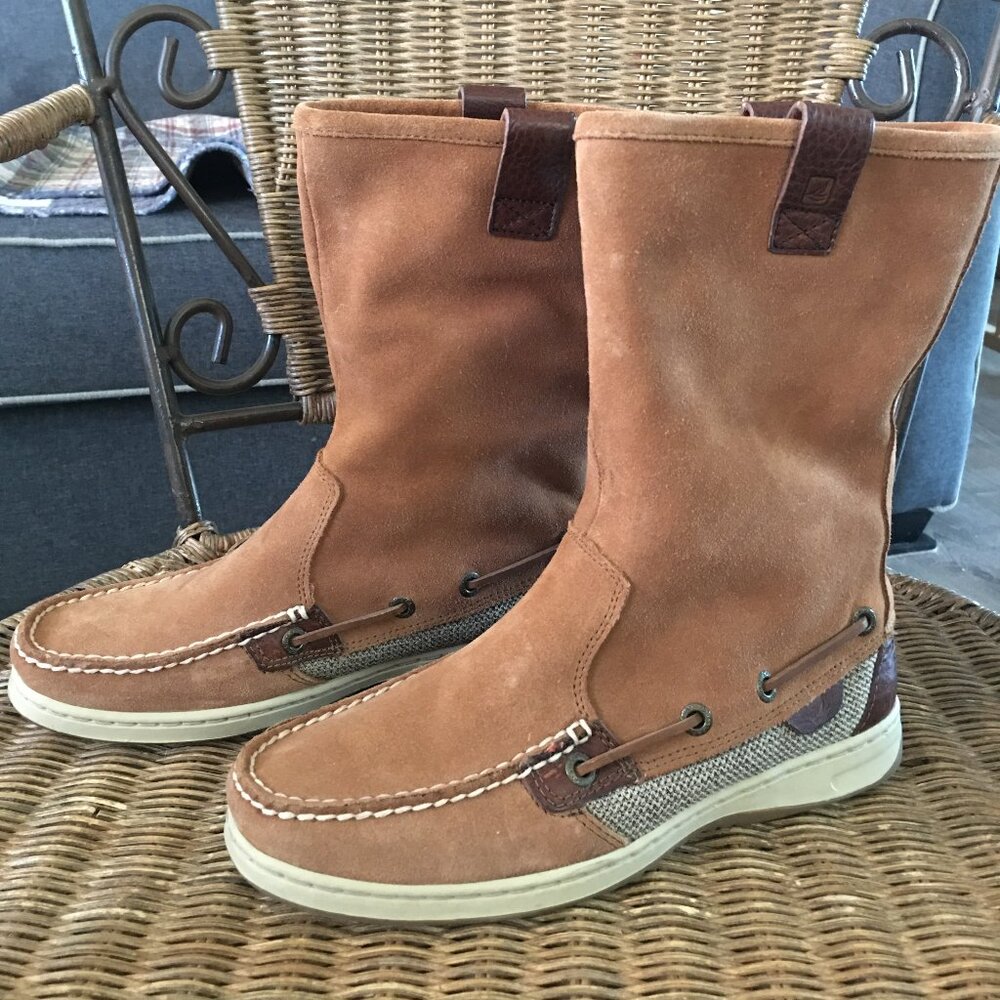 Sperry Topsider Boots Women's Sz 6 Suede Sandfish Barley Boots